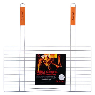 Решетка для гриля 58х30см с двумя деревянными ручками (742)