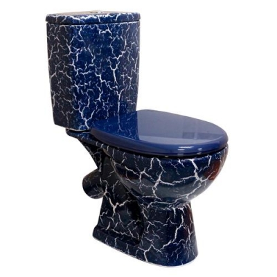 Унитаз-компакт "УЮТ", к/в, 2-реж, сид. ПП, синий КРАКЕЛЮР(КИРОВ)