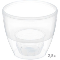 Горшок для цветов ДЕКО ТВИН 2,5 л., цвет ПРОЗРАЧНЫЙ (ДЕК 2,5 ПР)