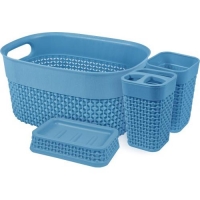 Набор для ванной комнаты OSLO Optima 4 предмета туманно-голубой (PT1337) ПЛАСТ-ТИМ