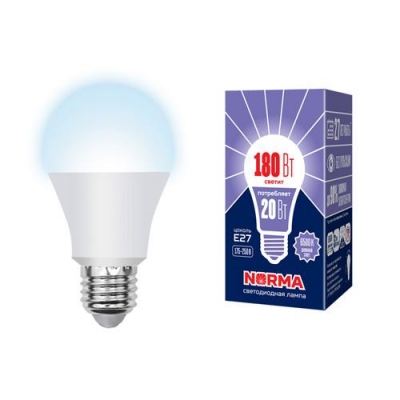 Лампа светодиодная LED-A65-20W/DW/E27/FR/NR Дневной белый свет (6500K) Серия Norma
