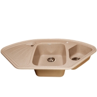 Мойка GranAlliance G-61 (1030 х555мм) двухчашевая ,песочная с сифоном