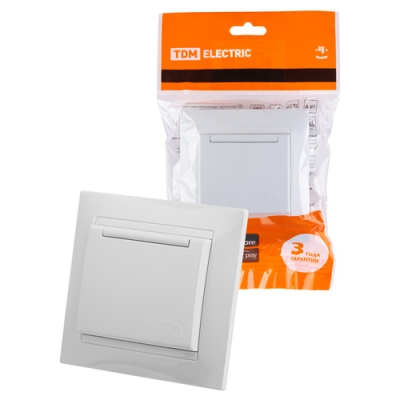 Розетка 2П+З 16А 250В IP44 с крышкой белая "Лама" TDM (SQ1815-0026)