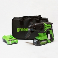 24В Перфоратор аккумуляторный бесщеточный Greenworks GD24SDS2 2 ДЖ, 24V (в компл. с АКБ 4АЧ и ЗУ)