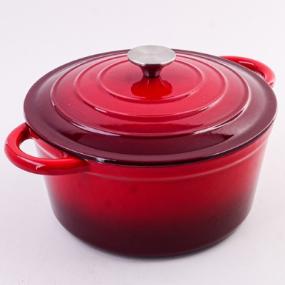 40621 Кастрюля чугун 3,8 л эмаль/покрытие красная MB (х2) "MAYER & BOCH"