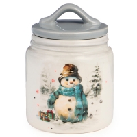 Банка agness "С новым годом!" 10*14 см 500 мл 358-2324 Банка agness "С новым годом!" 10*14 см 500 мл 358-2324