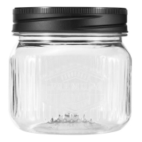 Банка квадратная с рельефом и эмбоссингом premium 0,6л (черный) арт.4403003 Бытпласт Банка квадратная с рельефом и эмбоссингом premium 0,6л (черный) арт.4403003 Бытпласт