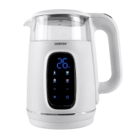 Чайник Centek CT-0052 White 1,7л 2200Вт 2стенки Стекло LED-дисплей t:40/80/90/100 С Сенсор Подогрев