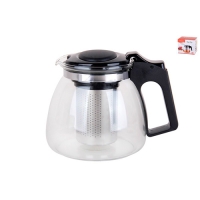 Чайник для заваривания 900мл, метал.ситечко, цвет черный 5349