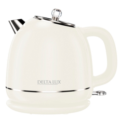 Чайник электрический Delta Lux DE-1018 белый, двойной корпус, 1,7л, 2200Вт