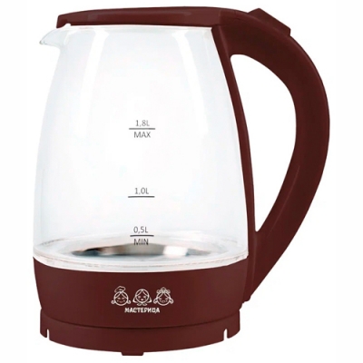 Чайник электрический Мастерица EK-1801G шоколад, 1,8л., стекло, 1850 Вт Чайник электрический Мастерица EK-1801G шоколад, 1,8л., стекло, 1850 Вт
