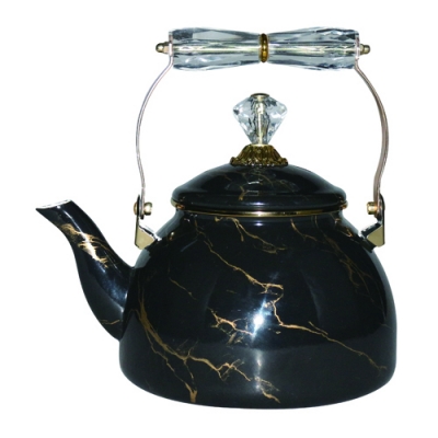 Чайник эмалированный 2,5 л., цвет: чёрный мрамор (R-30425) "МАРУСЯ"