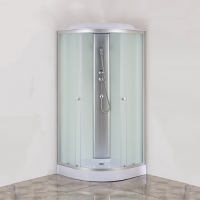 ДК EvaGold F901WS (90*90, низ.под., рифл. стек., черн. стен., хром матовый проф. 3к.)"EVA GOLD"