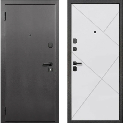 Дверь мет. 7 см Гарда Серебро Белый матовый 960 левая (Россия)