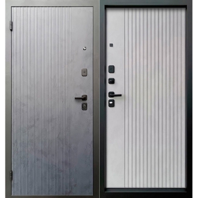 Дверь Рона-2050/860L Бет графит/Бетон Снежный/черный муар