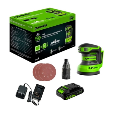 Эксцентриковая шлифмашина акк.OS325,125 мм,5000-8000-11000 об/мин,1х2Ач,ЗУ,кор(3100907CUA)