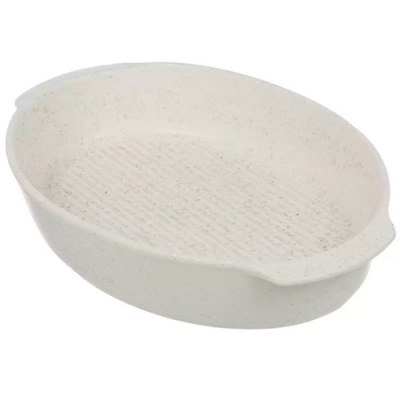 Форма для выпечки керамика, 33х33 см, 2 л, овальная, Daniks, Бежевый гранит, Y4-8738 (481435)