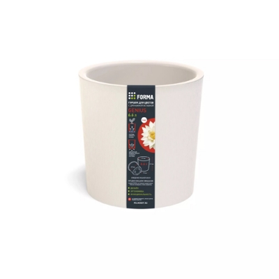 Горшок для цветов Полимербыт с дренажной вставкой Genius 6,6л (d217, h215мм)(молочный) С7660700 Горшок для цветов Полимербыт с дренажной вставкой Genius 6,6л (d217, h215мм)(молочный) С7660700