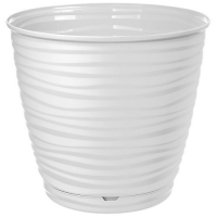 Горшок для цветов "Saffron" 9,1 л с поддоном (белый) 6104
