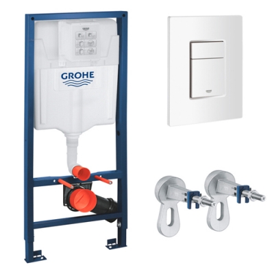 Инсталляция Grohe Rapid SL 3в1 38772001WHITE (квадр. клавиша белая) Инсталляция Grohe Rapid SL 3в1 38772001WHITE (квадр. клавиша белая)