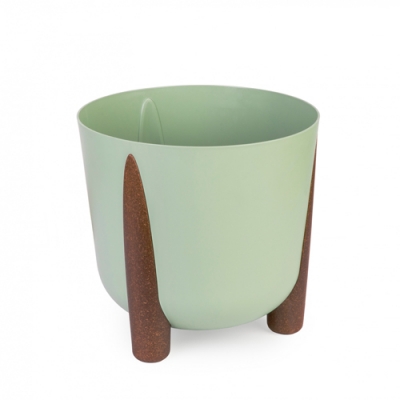 Кашпо на ножках Жардин Альтернатива 21л с дренажной вставкой оливковый (уп.2) М9144