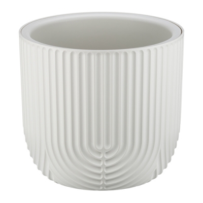 Кашпо РАМОНА IDEA D280мм 7,8л со вставкой белый ротанг