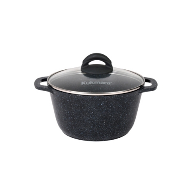 Кастрюля 3,5л со стеклянной крышкой, АП линия "Granit" (black) "Kukmara" кгч35а