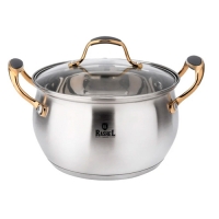 Кастрюля 6л из нержавеющей стали со стекл. кр., 24х13,5см (10228010/151025/5317567, Китай) (R-600H)