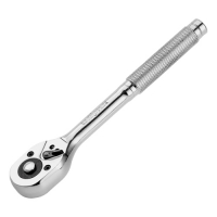 Ключ-трещотка 3/8", 45 зубьев, цельнометаллический, с быстрым сбросом, CrV, хром// Сибртех арт.14018