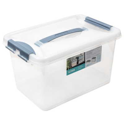 Контейнер с защелками и ручкой 10л 'Клик' прозрачный С274ПРО (Прозрачный) г.Барнаул Контейнер с защелками и ручкой 10л 'Клик' прозрачный С274ПРО (Прозрачный) г.Барнаул