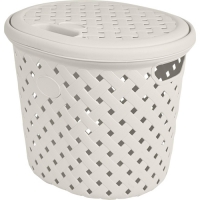 Корзина для белья "Рогожка" 14л молочный туман ТГ4088