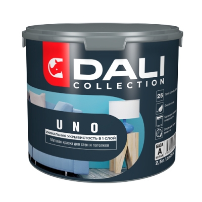 Краска Dali Collection UNO - 2,5 л. База А - краска для стен и потолков (65157)