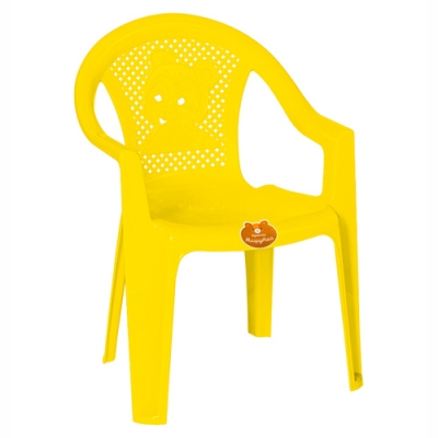 Кресло пластиковое детское Мишутка желтый