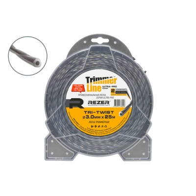 Леска для триммера Rezer Ultra-pro TRI-TWIST 3.0мм 25м Rezer