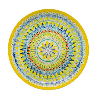 Ляган Желтый Мехроб (блюдо для плова) круглый, 38см Узбекистан