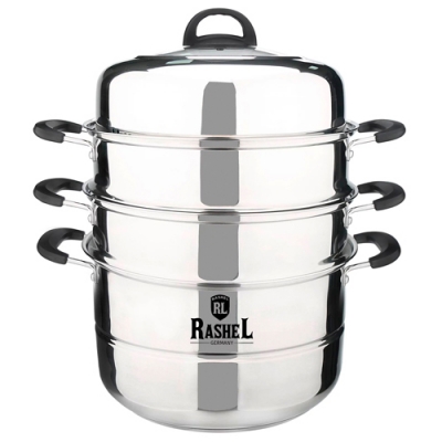 Мантоварка-пароварка четырехуровневая 28 см, нержавеющая сталь (R-028) "МАРУСЯ"