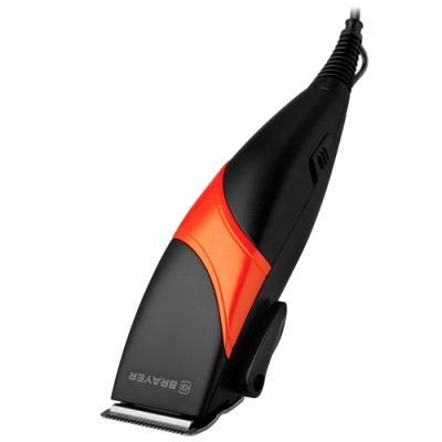 Машинка для стрижки BRAYER 3433BR, сетевая, мощность 15Вт, стальные лезвия (фиксир., подвижное)