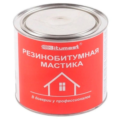 Мастика резинобитумная BITUMAST (2л / 1,8кг / металл) Мастика резинобитумная BITUMAST (2л / 1,8кг / металл)