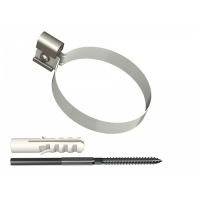 Металл ТН ПВХ ОПТИМА Хомут трубы металлический L=140 белый ЕКН 061827