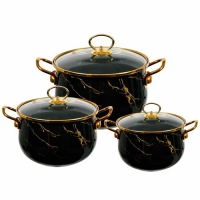 Набор кастрюль ZEIDAN Z-80641 6 предметов Black marble