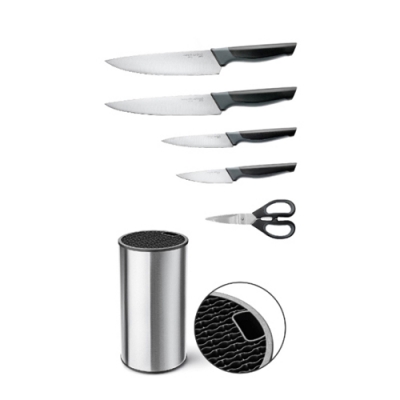 Набор ножей APOLLO Genio "Atom" 4 пр. с ножницами, с подставкой ATM-41