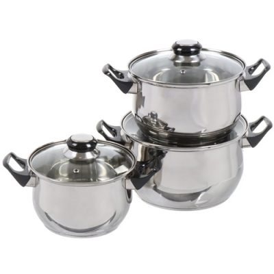 Набор посуды нержавеющая сталь, 6 предметов, кастрюли 1,9, 2,8, 3,8.л, DNN1, SD-A19-6 (312271) Набор посуды нержавеющая сталь, 6 предметов, кастрюли 1,9, 2,8, 3,8.л, DNN1, SD-A19-6 (312271)