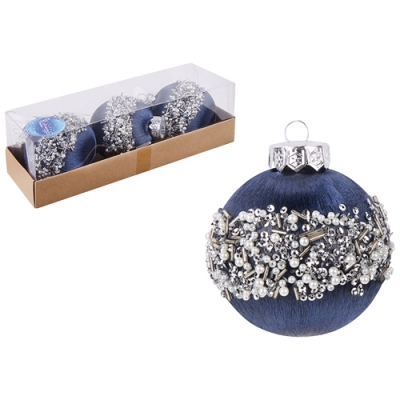 Набор шаров 8 см, 3 шт, цвет темно-синий SYQB- 0124046 арт.108507 Набор шаров 8 см, 3 шт, цвет темно-синий SYQB- 0124046 арт.108507