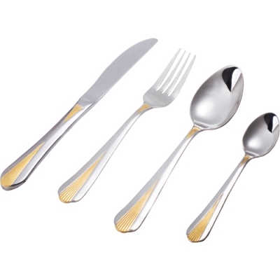 Набор столовых приборов 24 предмета "Арабеск" (М01) с частичным декоративным покрытием НСП-24011