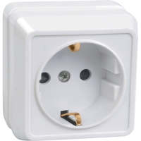 OKTAVA Розетка 1-местная с заземлением для открытой установки 16А РС20-3-ОБ белый IEK