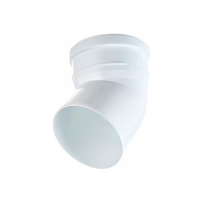 Отвод белый бесшумный полипропиленовый (ПП) 110х45 Политэк