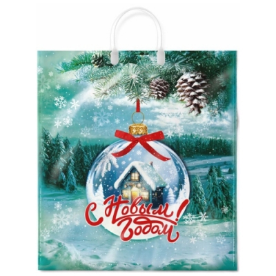 Пакет с пластмассовыми ручками 40х44+10см (100) (Хрустальный шар) НГ Ламинир Интерпак ПЛР61346 Пакет с пластмассовыми ручками 40х44+10см (100) (Хрустальный шар) НГ Ламинир Интерпак ПЛР61346