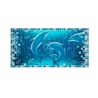 Панель ПВХ Grace Мозаика Лазурь-Дельфины 960 х 480 мм