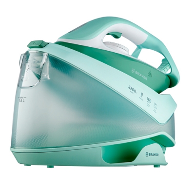 Паровая станция BRAYER 4154BR, 2200Вт, керамич, давление 8 бар, 1,2л, пар удар 480г/мин.