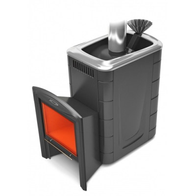 Печь банная каменка Гейзер 2014 Inox Витра с закрытой каменкой,терракота